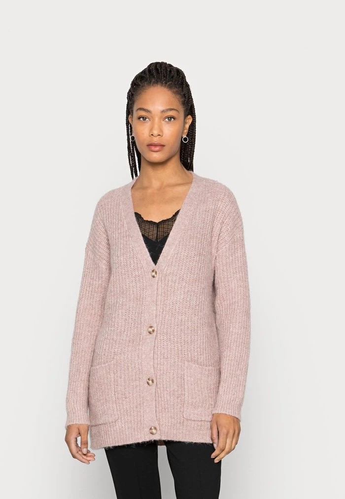 Cardigan ANNA FIELD Anna Field Long Cardigan With Pocket Rose Femme | ZVQ-2931058